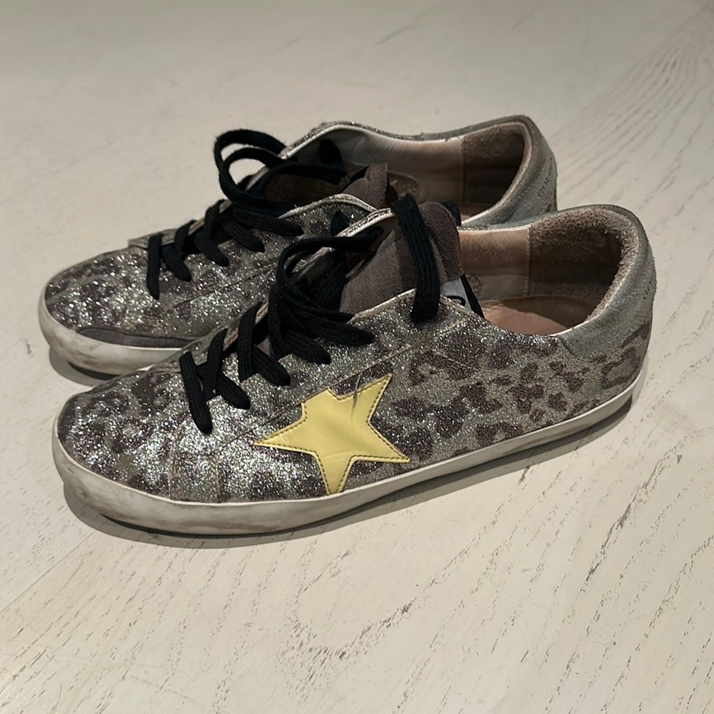 Golden goose glitter animal print
